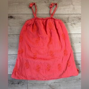 Lucky Brand Orange Pink Tank Top Size M 100% cotton